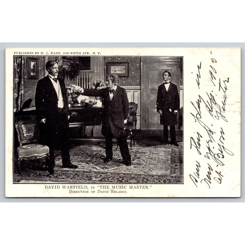 1905 David Warfield "The Music Master" Postcard Bijou Theater New York Belasco